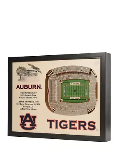 YouTheFan NCAA Auburn Tigers FB 25-Layer StadiumViews 3D Wall Art - Jordan-Hare Stadium