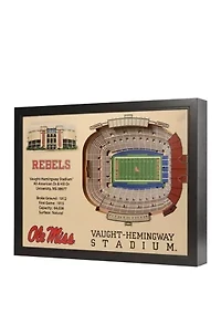 Ole Miss Rebels YouTheFan NCAA Mississippi Rebels 25-Layer StadiumViews 3D Wall Art - Vaught Hemingway Stadium