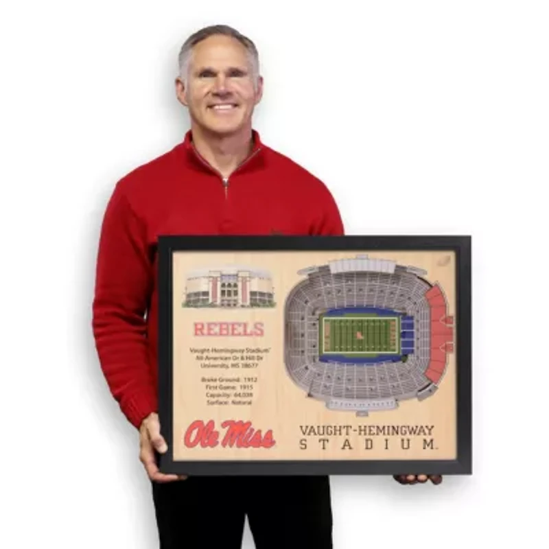 Ole Miss Rebels YouTheFan NCAA Mississippi Rebels 25-Layer StadiumViews 3D Wall Art - Vaught Hemingway Stadium