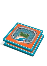 YouTheFan NFL Miami Dolphins 3D StadiumView Coasters - Hard Rock Stadium