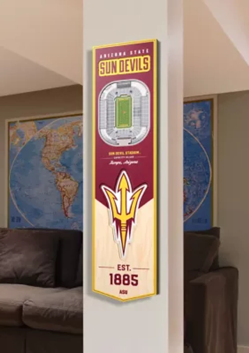 YouTheFan NCAA Arizona State Sun Devils 3D Stadium 8x32 Banner - Sun Devil Stadium