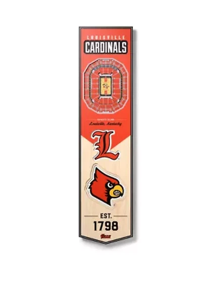 YouTheFan NCAA Louisville Cardinals 3D Stadium 8x32 Banner - KFC Yum! Center