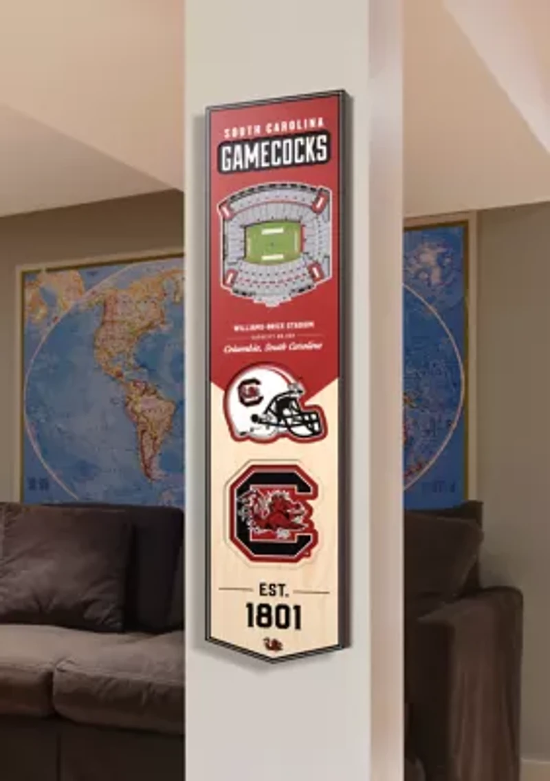 YouTheFan NCAA South Carolina Gamecocks 3D Stadium 8x32 Banner - Brice Stadium