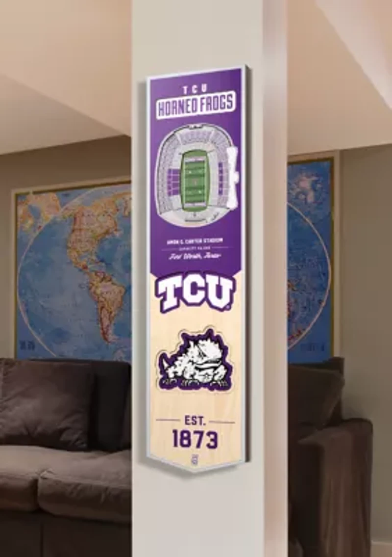 YouTheFan NCAA TCU Horned Frogs 3D Stadium 8x32 Banner - Amon G. Carter Stadium