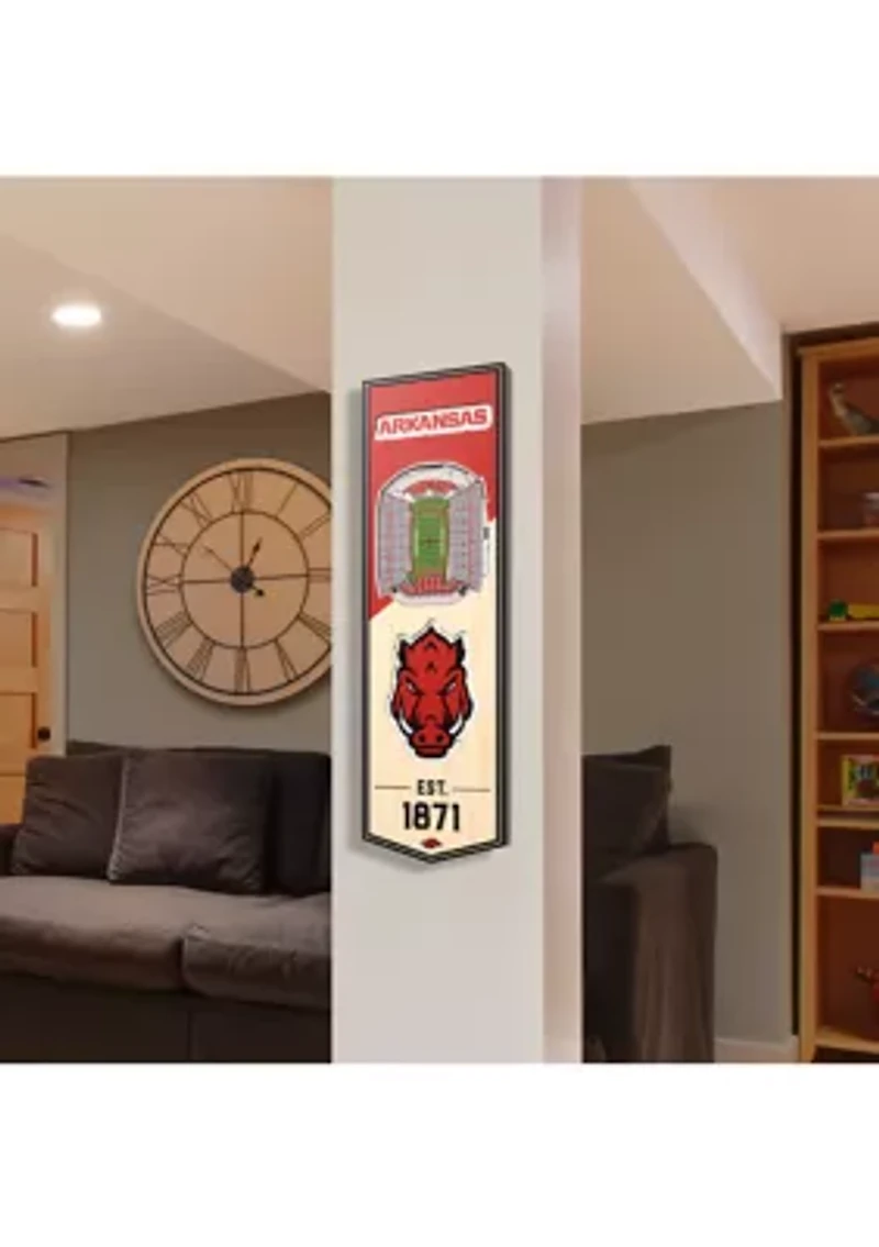 YouTheFan NCAA Arkansas Razorbacks 3D Stadium 6x19 Banner - Donald W. Reynolds Razorback Stadium