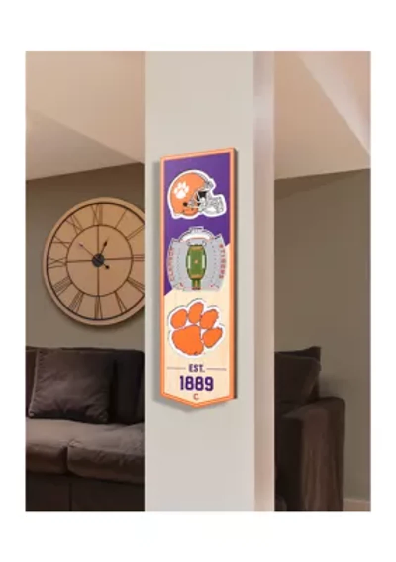 YouTheFan NCAA Clemson Tigers 3D Stadium 6x19 Banner - Memorial Stadium