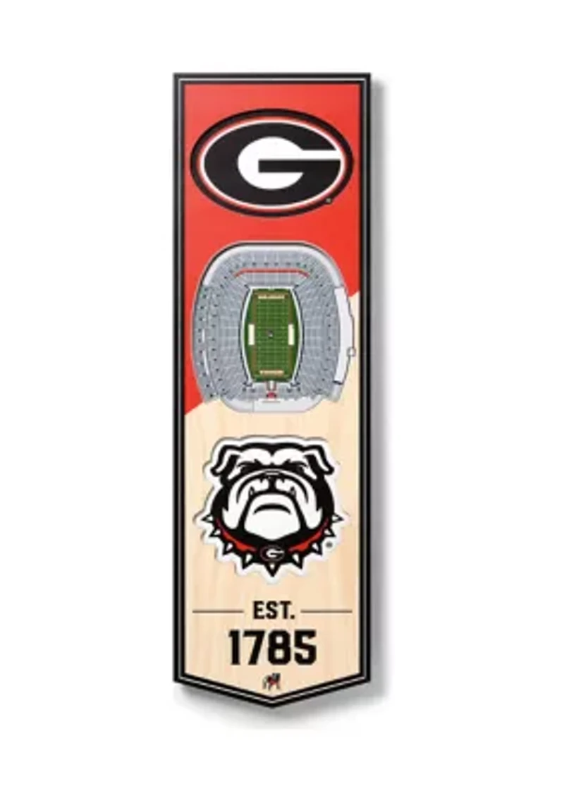 NCAA Georgia Bulldogs 3D Stadium Banner-6x19