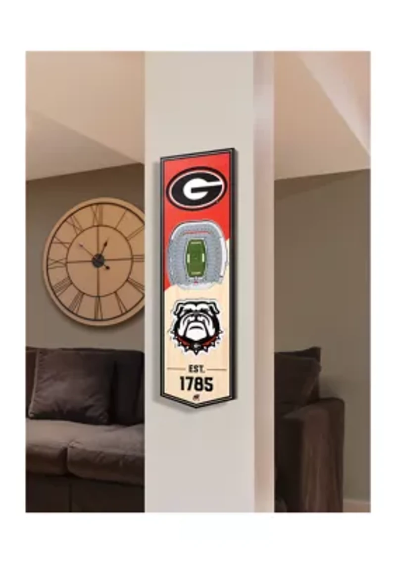 NCAA Georgia Bulldogs 3D Stadium Banner-6x19