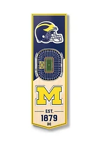 YouTheFan NCAA Michigan Wolverines 3D Stadium 6x19 Banner - Michigan Stadium