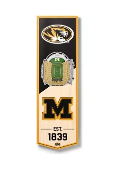 YouTheFan NCAA Missouri Tigers 3D Stadium 6x19 Banner - Faurot Field at Memorial Stadium