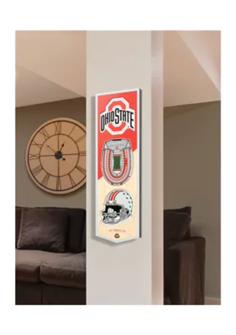 YouTheFan NCAA Ohio State Buckeyes 3D Stadium 6x19 Banner - Ohio Stadium