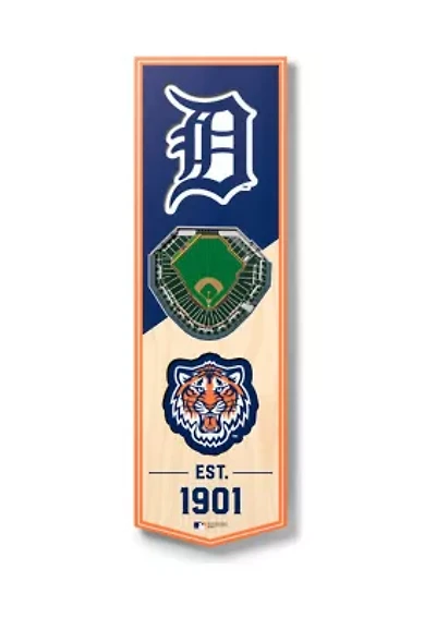 YouTheFan MLB Detroit Tigers 3D Stadium 6x19 Banner - Comerica Park