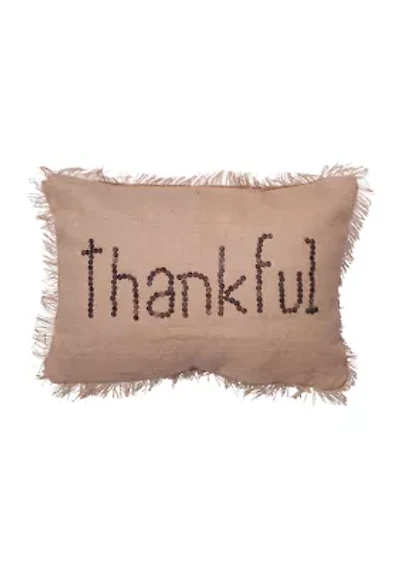Decorative 14 Inch  Thankful Pillow