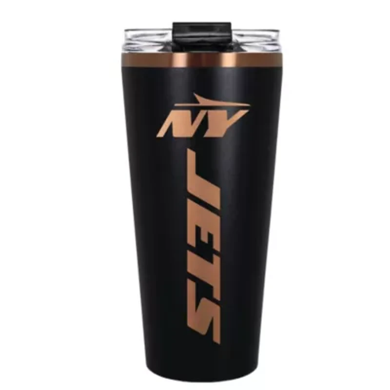 NFL New York Jets 32oz Black and Copper Big Slim Travel Tumbler