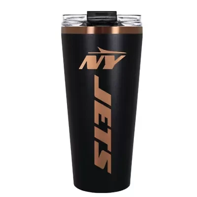 NFL New York Jets 32oz Black and Copper Big Slim Travel Tumbler