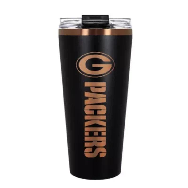 NFL Green Bay Packers 32oz Black and Copper Big Slim Travel Tumbler