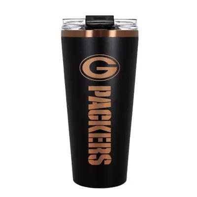 NFL Green Bay Packers 32oz Black and Copper Big Slim Travel Tumbler