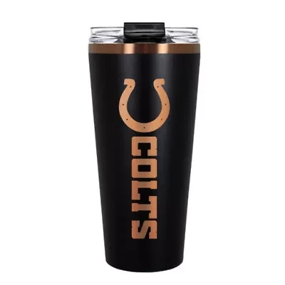 NFL Indianapolis Colts 32oz Black and Copper Big Slim Travel Tumbler