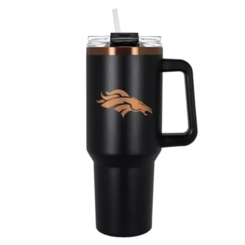 NFL Denver Broncos 40oz Black and Crème Colossus Travel Mug