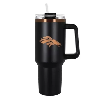 NFL Denver Broncos 40oz Black and Crème Colossus Travel Mug