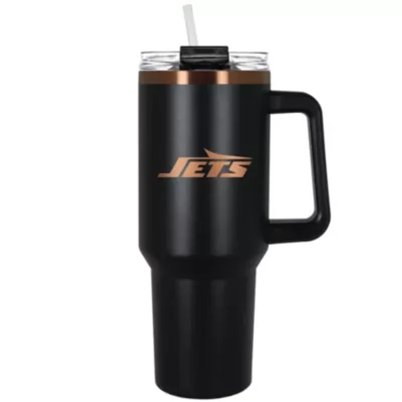 NFL New York Jets 40oz Black and Crème Colossus Travel Mug