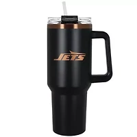NFL New York Jets 40oz Black and Crème Colossus Travel Mug