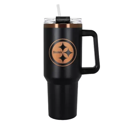 NFL Pittsburgh Steelers 40oz Black and Crème Colossus Travel Mug