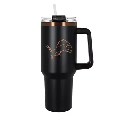 NFL Detroit Lions 40oz Black and Crème Colossus Travel Mug