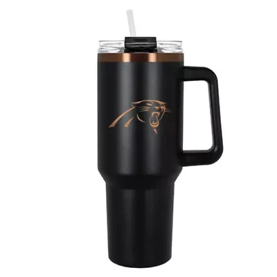 NFL Carolina Panthers 40oz Black and Crème Colossus Travel Mug
