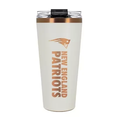 NFL New England Patriots 32oz Copper and Crème Big Slim Travel Tumbler