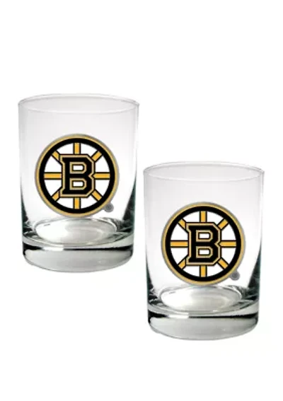 NHL Boston Bruins Rocks Glass Set