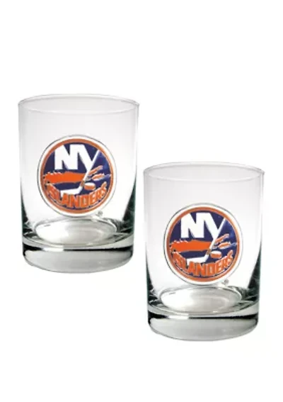 NHL New York Islanders Rocks Glass Set