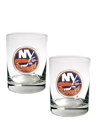 NHL New York Islanders Rocks Glass Set