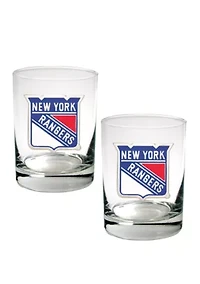NHL New York Rangers Rocks Glass Set