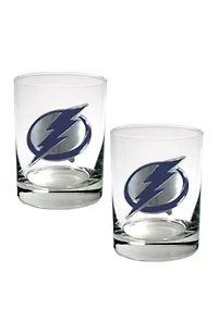 NHL Tampa Bay Lightning Rocks Glass Set