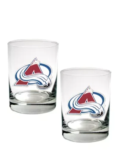 NHL Colorado Avalanche 2 Piece Rocks Glass Set