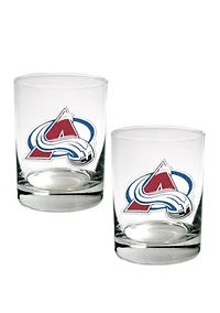 NHL Colorado Avalanche 2 Piece Rocks Glass Set