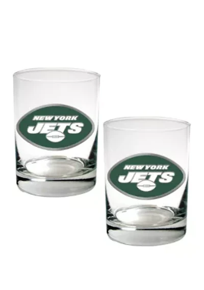 NFL New York Jets Rocks Glass Set
