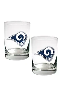 NFL Los Angeles Rams 2 Piece Rocks Glass Set