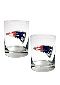 NFL New England Patriots Rocks Glass Set