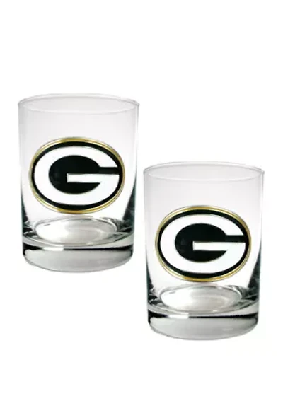 NFL Green Bay Packers Rocks Glass Set