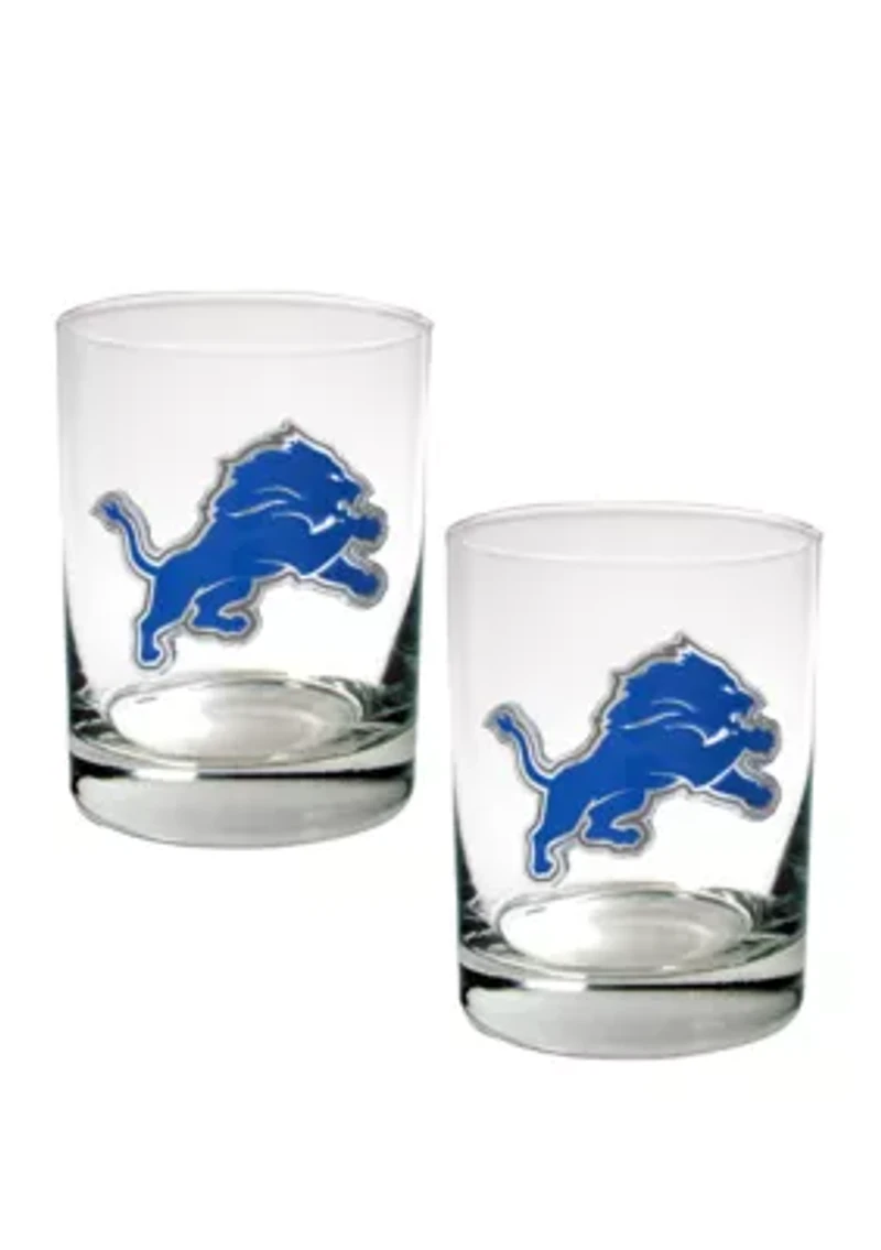 NFL Detroit Lions Rocks Glass Set