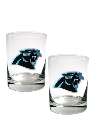 NFL Carolina Panthers Rocks Glass Set