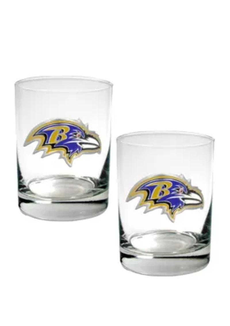 NFL Baltimore Ravens Rocks Glass Set