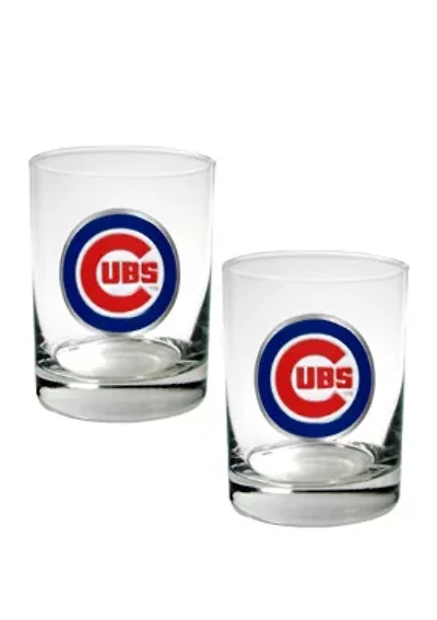 MLB Chicago Cubs Set of 2 Rocks Glass Set