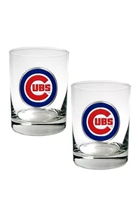 MLB Chicago Cubs Set of 2 Rocks Glass Set