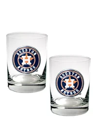 MLB Houston Astros Rocks Glass Set of 2