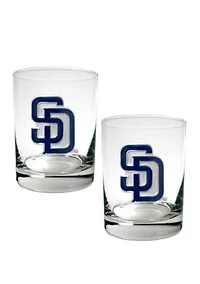 MLB San Diego Padres Rocks Glass Set of 2