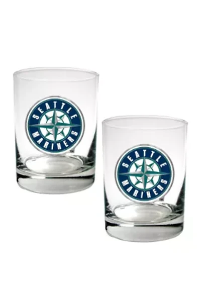 MLB Seattle Mariners Rocks Glass Set of 2