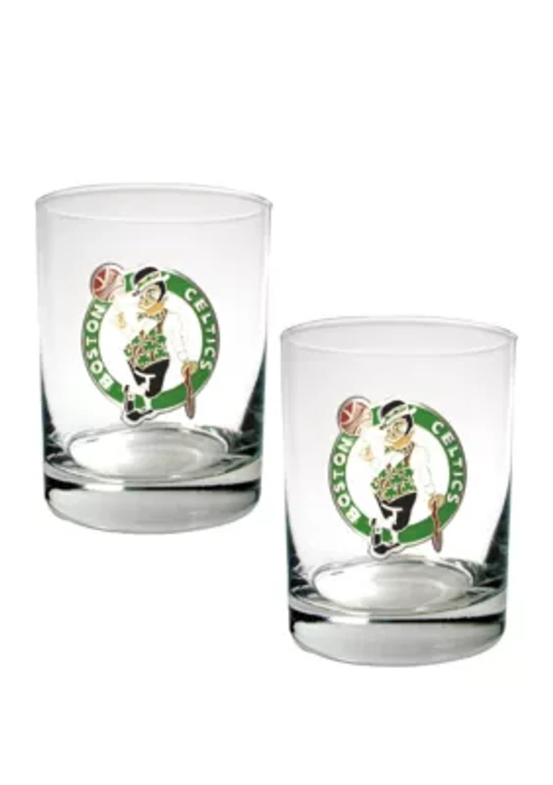 NBA Boston Celtics Set of 2 Rocks Glass Set